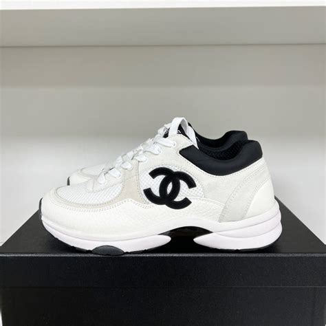 chanel sneaker black whit|chanel sneakers size 10.